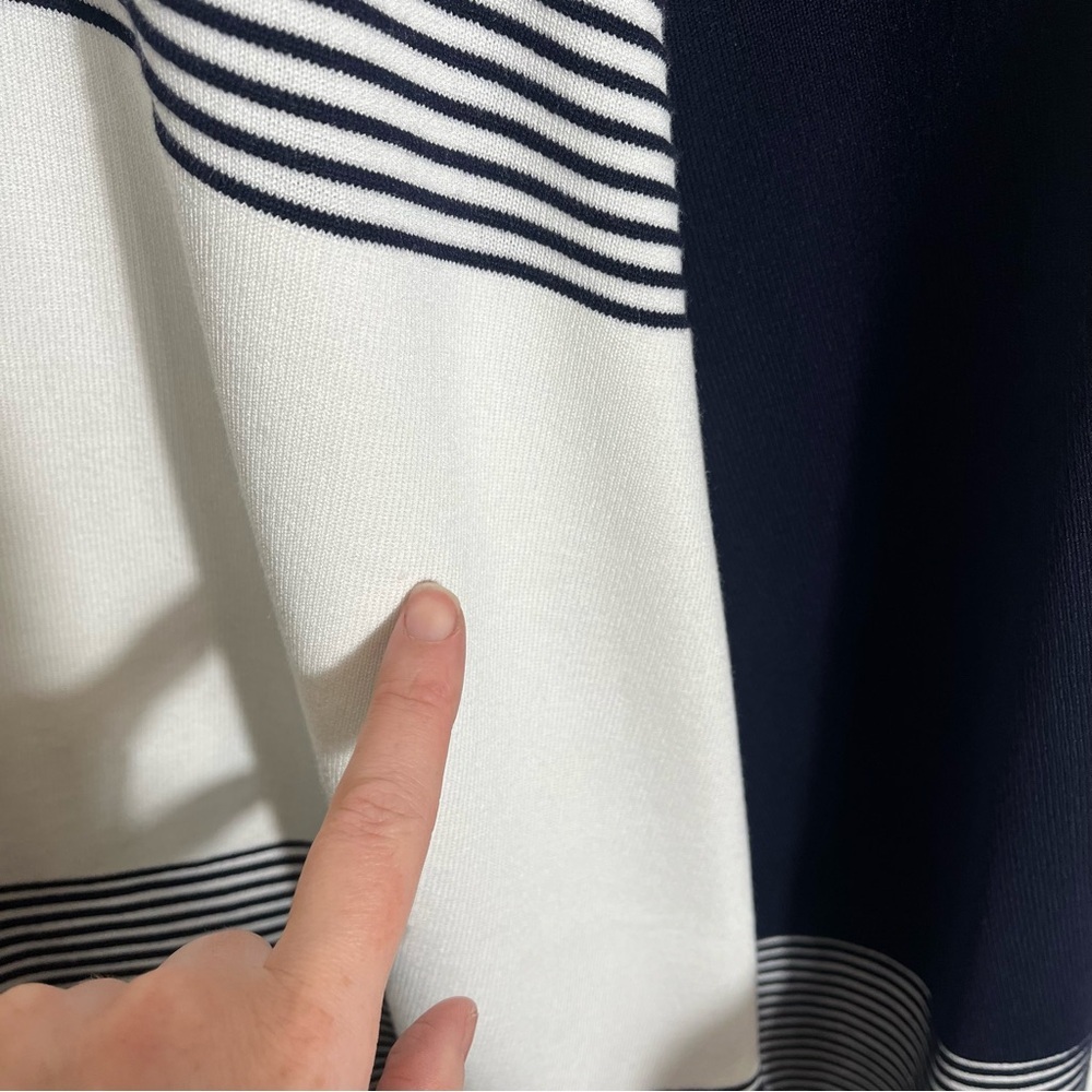 ST. JOHN Colorblock Tech Knit Short Sleeve Midi Dress - Picture 7 of 14